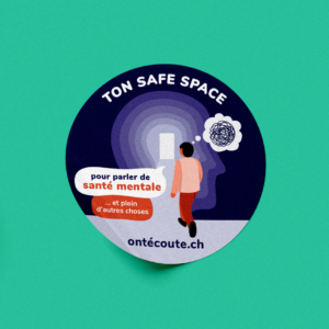Sticker santé mentale - ontécoute.ch