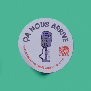 Sticker podcast "Ça nous arrive" - ontécoute.ch